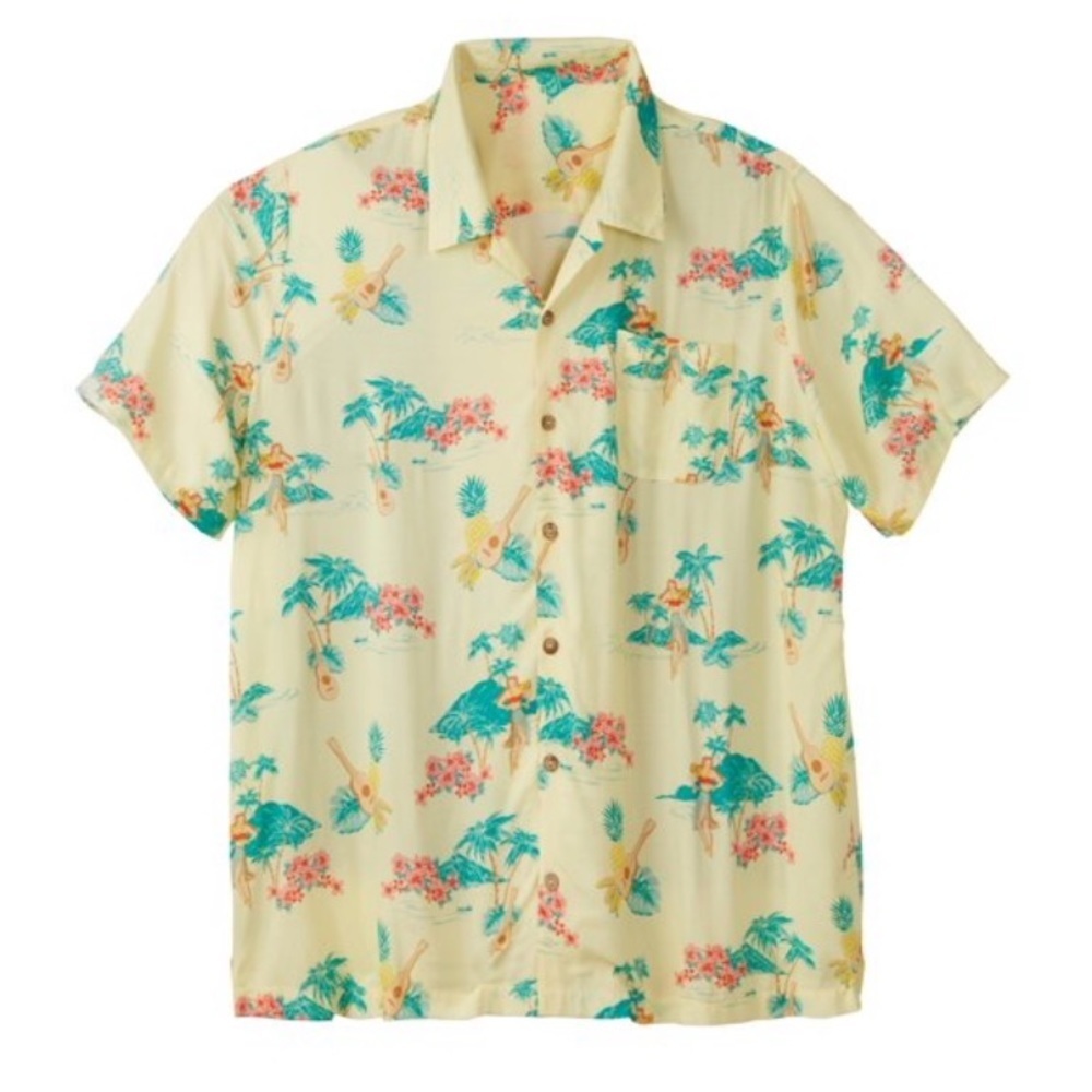 Ks Island By Kingsize Men's‎ Big & Tall  Printed Rayon Short-Sleeve Shirt